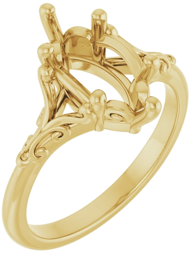 Sužadėtuvių Žiedas „Solitaire“ 14k yellow gold Marquise 12mm x 6mm (1)