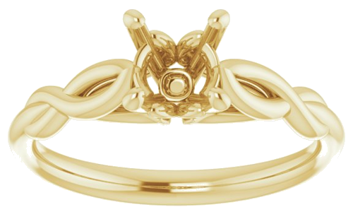 14K Yellow  6 mm Round Solitaire Engagement Ring Mounting (3)