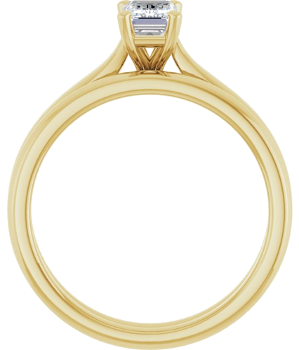 Sužadėtuvių Žiedas „Solitaire“ 417 Geltonojo Aukso Emerald 6mm x 4mm (7)