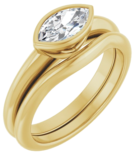 Sužadėtuvių Žiedas „Bezel-Set Solitaire“ 10k yellow gold Marquise 8.5mm x 4.5mm (6)
