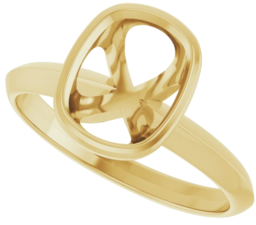 Sužadėtuvių Žiedas „Bezel-Set Solitaire“ 14k yellow gold Elongated Cushion 9mm x 7mm (5)