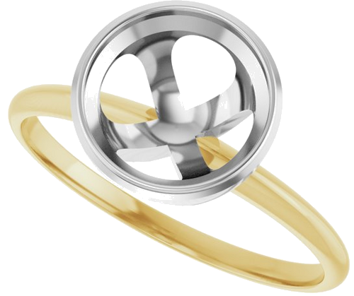 Sužadėtuvių Žiedas „Solitaire“ 585 Baltojo Ir Geltonojo Aukso Round 8.2mm (5)
