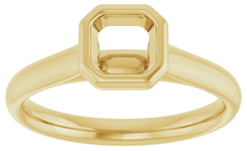 Sužadėtuvių Žiedas „Bezel-Set Solitaire“ 14k yellow gold Asscher 5mm (3)