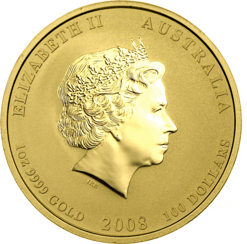 1 oz Year of the Rat 2008 (Lunar II) Australia Gold Coin (2)