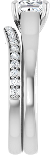 Sužadėtuvių Žiedas „Solitaire“ 585 Baltojo Aukso Square 5mm (9)