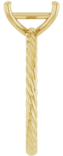 Sužadėtuvių Žiedas „Solitaire Rope“ 14k yellow gold Emerald 9mm x 7mm (4)