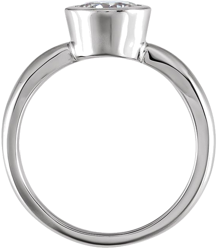 Sužadėtuvių Žiedas „Bezel-Set Solitaire“ 585 Baltojo Aukso Round 5.2mm (4)