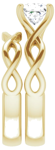 Sužadėtuvių Žiedas „Solitaire Rope“ 14k yellow gold Square 5.5mm (9)