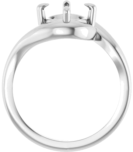 Sužadėtuvių Žiedas „Claw-Prong Solitaire Bypass“ 14k white gold Round 7.4mm (2)