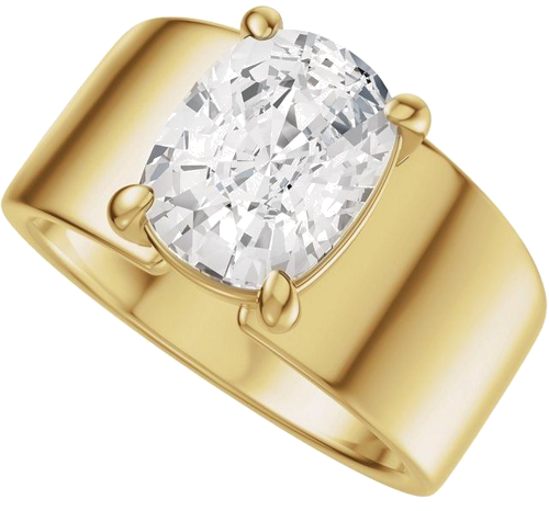 Sužadėtuvių Žiedas „Solitaire“ 14k yellow gold Elongated Cushion 9mm x 7mm (5)