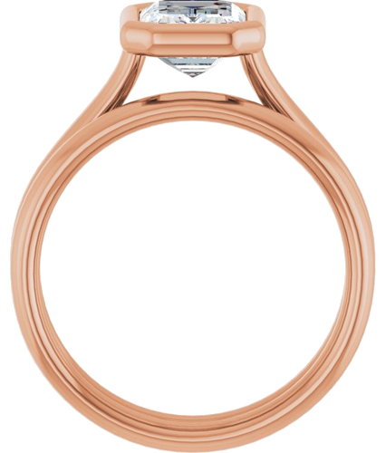 Sužadėtuvių Žiedas „Bezel-Set Solitaire“ 10k rose gold Emerald 8mm x 6mm (7)