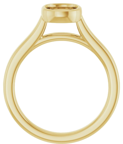 Sužadėtuvių Žiedas „Bezel-Set Solitaire“ 14k yellow gold Elongated Cushion 9mm x 7mm (2)