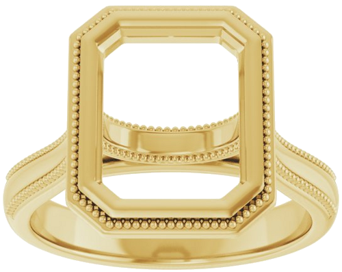 14K Yellow 10x8 mm Emerald Solitaire Engagement Ring Mounting (3)