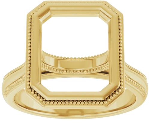 Sužadėtuvių Žiedas „Bezel-Set Solitaire“ 10k yellow gold Emerald 11mm x 9mm (3)