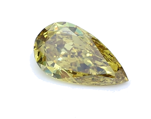 0.42 carat Fancy Deep Brownish Greenish Yellow-SI2 Natūralus Pear Deimantas (1)