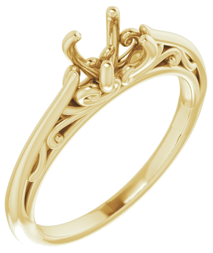 14K Yellow 5.8 mm Round Engagement Ring Mounting (2)