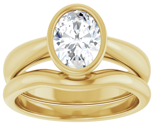 Sužadėtuvių Žiedas „Bezel-Set Solitaire“ 14k yellow gold Oval 8mm x 6mm (8)