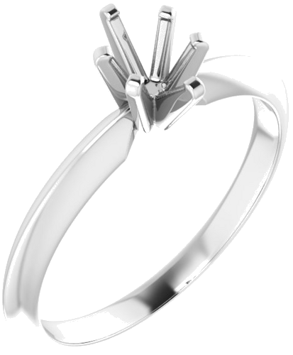 Sužadėtuvių Žiedas „Solitaire“ 585 Baltojo Aukso Oval 6mm x 4mm (1)