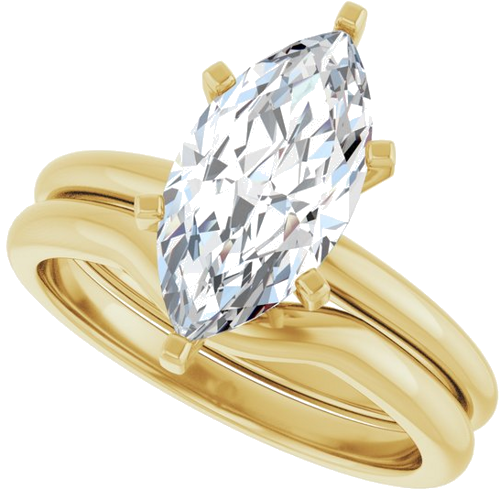 Sužadėtuvių Žiedas 14k yellow gold Marquise 13mm x 6.5mm (10)
