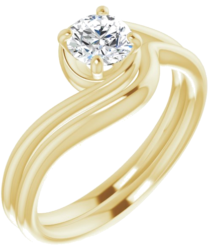 Sužadėtuvių Žiedas „Solitaire“ 14k yellow gold Round 5.2mm (6)