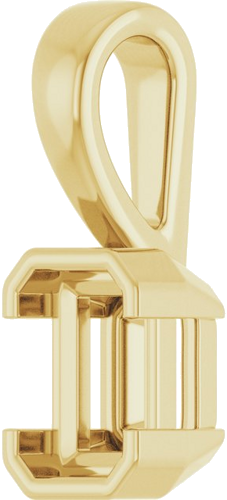 Pakabukas „Half-Bezel Solitaire Charm“ 14k yellow gold Emerald 6.5mm x 4.5mm (2)