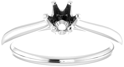 14K White 4.8 mm Round Engagement Ring Mounting (3)