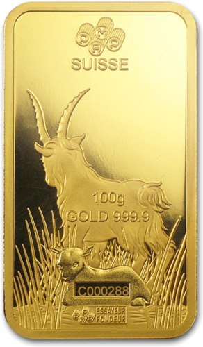 100 g Investicinio aukso luitas 2015 Ožkos metai PAMP (4)