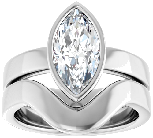 Sužadėtuvių Žiedas „Solitaire“ 585 Baltojo Aukso Marquise 12mm x 6mm (8)