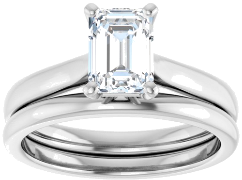 Sužadėtuvių Žiedas „Solitaire“ 950 Platinos Emerald 7mm x 5mm (8)