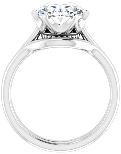 Sužadėtuvių Žiedas „Solitaire“ 14k white gold Oval 11mm x 9mm (7)