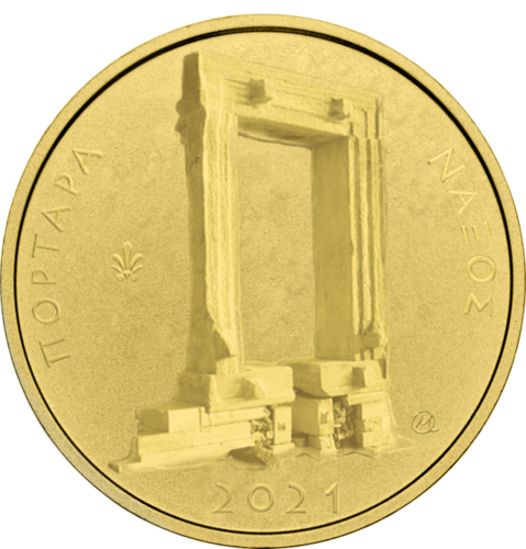 50 eurų Apolono šventykla 2021 Graikija Auksinė Proof moneta (2)