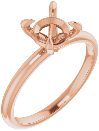 14K Rose  7 mm Round Solitaire Engagement Ring Mounting (1)