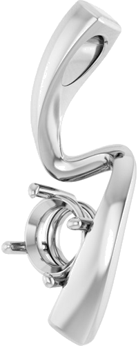 Pakabukas „Solitaire Freeform“ 10k white gold Round 5.5mm (2)