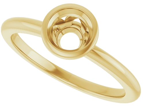 Sužadėtuvių Žiedas „Bezel-Set“ 14k yellow gold Round 5.5mm (5)