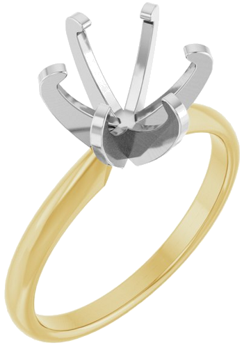 Sužadėtuvių Žiedas „6-Prong Solitaire“ 14k yellow/white gold Round 8.8mm (1)