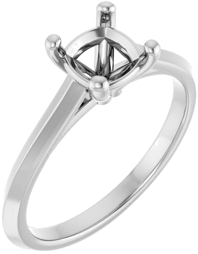 Sužadėtuvių Žiedas „Solitaire“ 585 Baltojo Aukso Cushion 6mm (1)