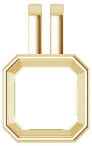 Pakabukas „Solitaire“ 585 Geltonojo Aukso Asscher 10mm (1)