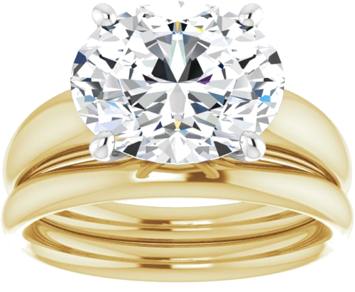 Sužadėtuvių Žiedas 14k yellow/white gold Oval 11mm x 9mm (8)