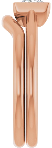 Sužadėtuvių Žiedas „Half-Bezel Solitaire“ 14k rose gold Square 4.5mm (9)