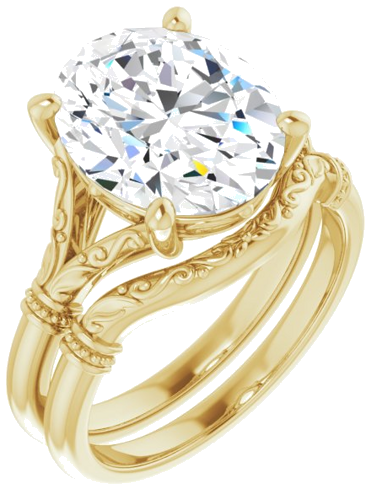 Sužadėtuvių Žiedas „Sculptural“ 14k yellow gold Oval 12mm x 10mm (6)
