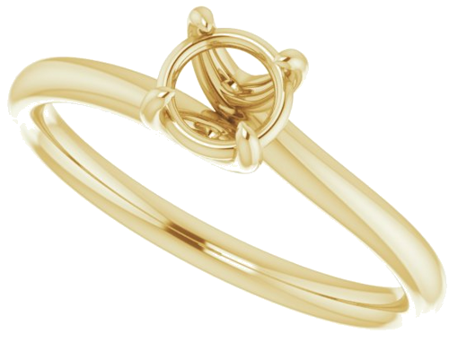 14K Yellow 5.2 mm Round Engagement Ring Mounting (5)