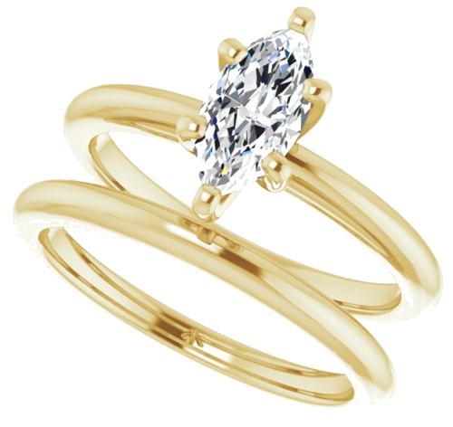 Sužadėtuvių Žiedas „Solitaire“ 585 Geltonojo Aukso Marquise 9mm x 4.5mm (10)