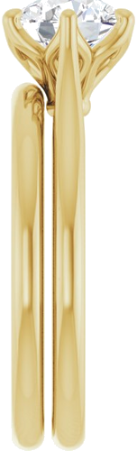 Sužadėtuvių Žiedas „Solitaire“ 585 Geltonojo Aukso Round 7mm (9)