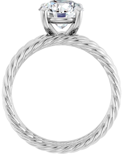 Sužadėtuvių Žiedas „Solitaire Rope“ 14k white gold Round 8mm (7)