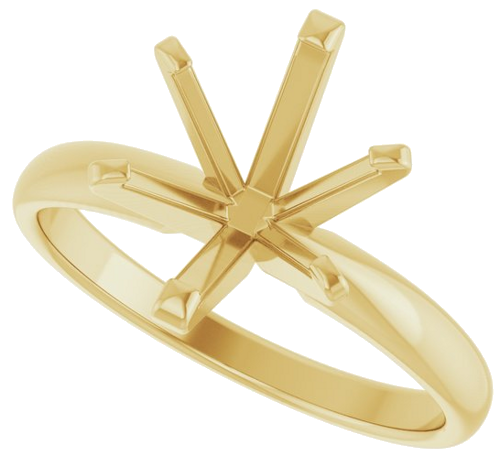 14K Yellow 10x8 mm Oval Solitaire Engagement Ring Mounting (4)