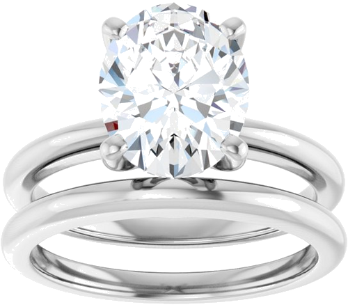 Sužadėtuvių Žiedas 10k white gold Oval 10mm x 8mm (8)