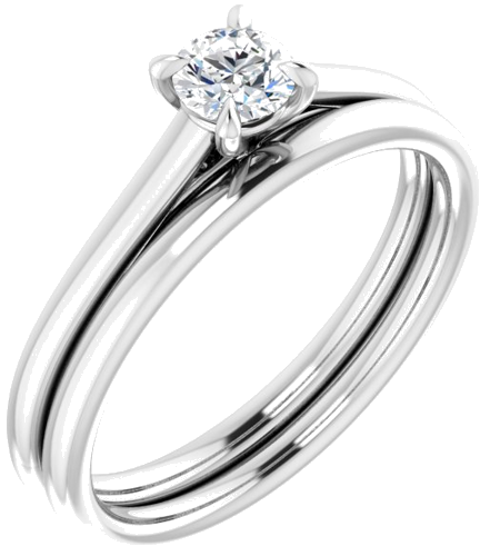 Sužadėtuvių Žiedas „Claw-Prong Solitaire“ 14k white gold Round 4.1mm (6)