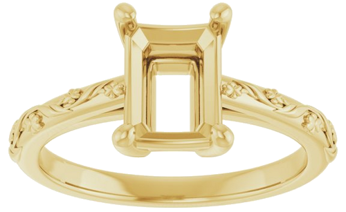 Sužadėtuvių Žiedas „Solitaire“ 14k yellow gold Emerald 8mm x 6mm (3)