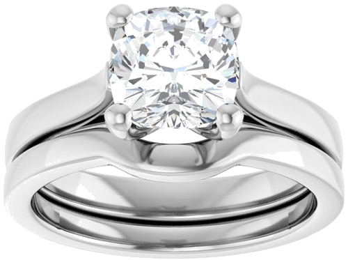 Sužadėtuvių Žiedas 14k white gold Cushion 7mm (8)