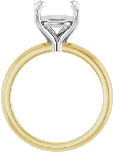 14K Yellow White 10 mm Round Solitaire Engagement Ring Mounting (2)